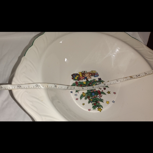 Nikko Happy Holidays Vegatable Bowl 11" Christmas Tree Vintage - Picture 4 of 6
